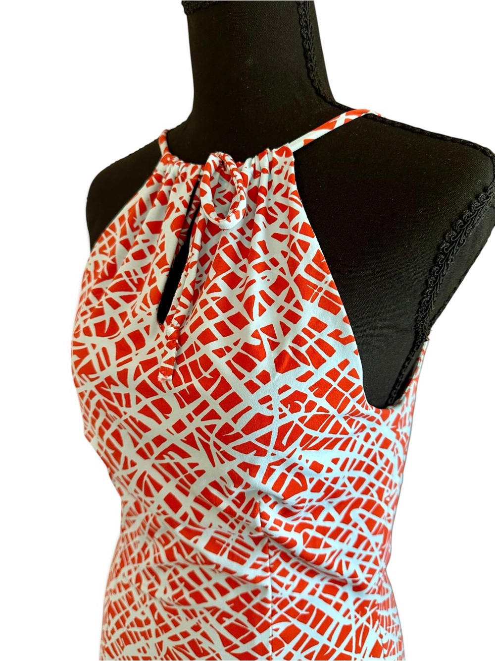J. McLaughlin Orange and Mint Halter Dress